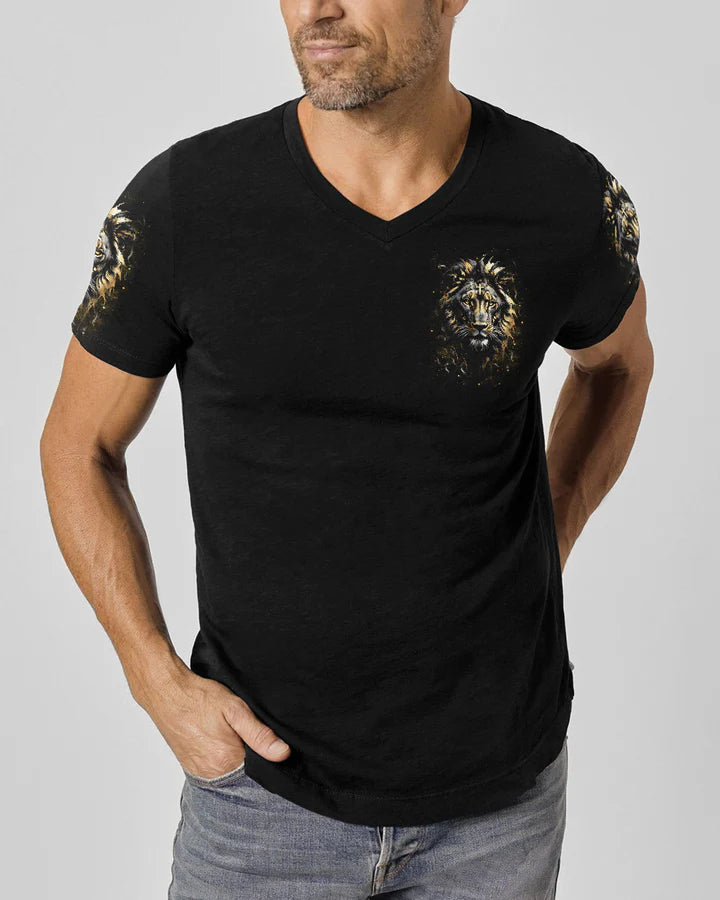 Cowgic It Is God Who Arms Me With Strength Lion Men's All Over Print Shirt