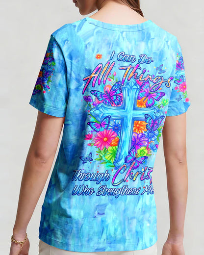 Cowgic I Can Do All Things Floral Women's All Over Print Shirt