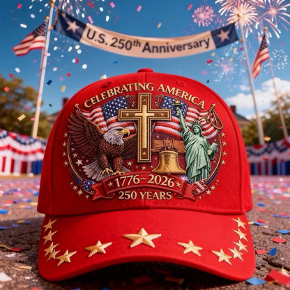 Cowgic Eagle & Liberty & Cross🎆United States 250th Anniversary Printed Cap