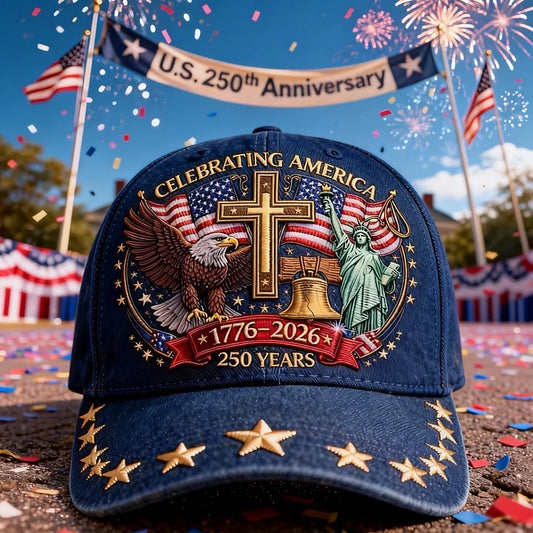 Cowgic Eagle & Liberty & Cross🎆United States 250th Anniversary Printed Cap