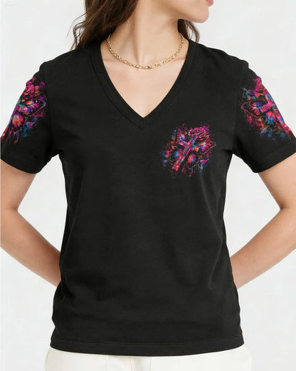 Cowgic Faith Butterfly Rose Cross Women's All Over Print Shirt