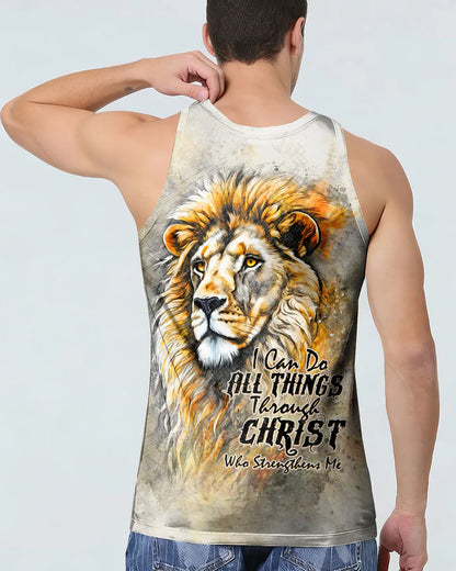 Cowgic I Can Do All Things Through Christ Lion Cross Men's All Over Print