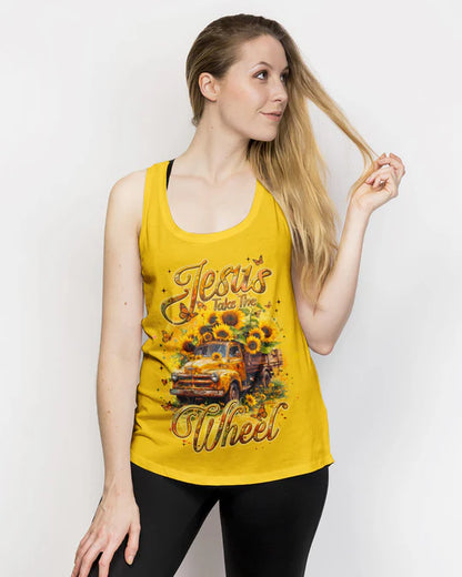 Cowgic Jesus Take The Wheel Sunflower Women's All Over Print Shirt