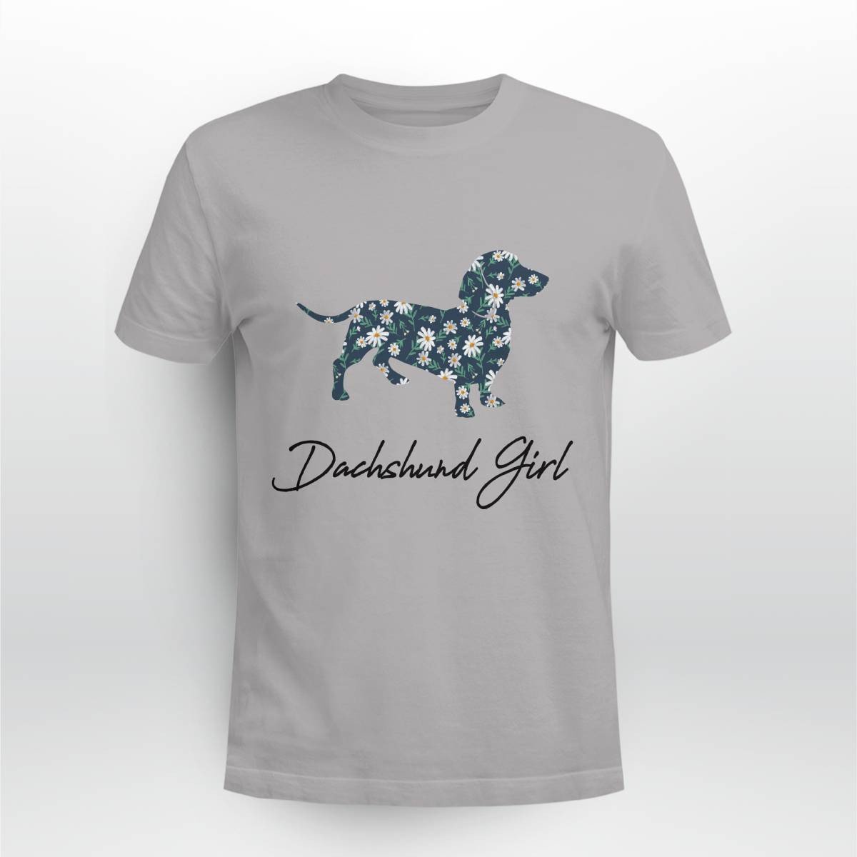 Dachshund Girl With Daisy Flowers