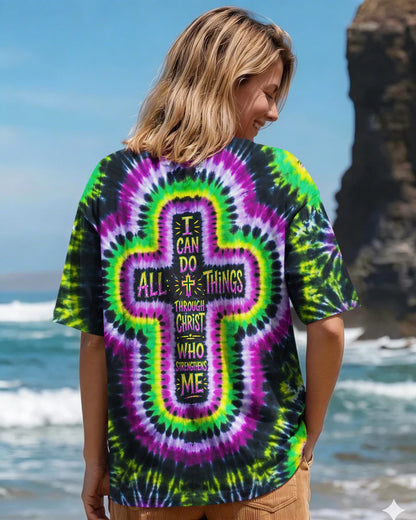 Cowgic I Can Do All Things Through Christ Cross Women's All Over Print