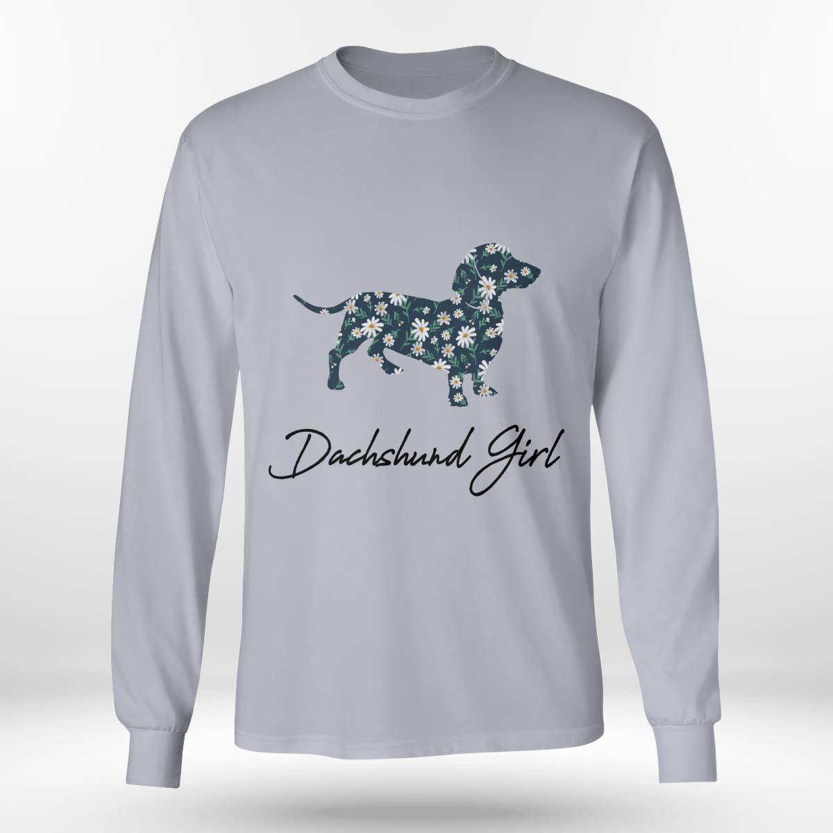Dachshund Girl With Daisy Flowers