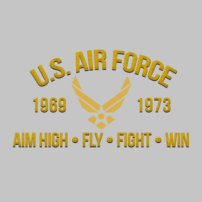 Cowgic Air Force Embroidered Washed Cap - AIM HIGH FLY FIGHT WIN - Custom Rank & Name - Vintage Distressed Cap for Veterans