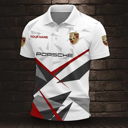 Custom Name 3D All Over Printed Porsche Polo Shirt