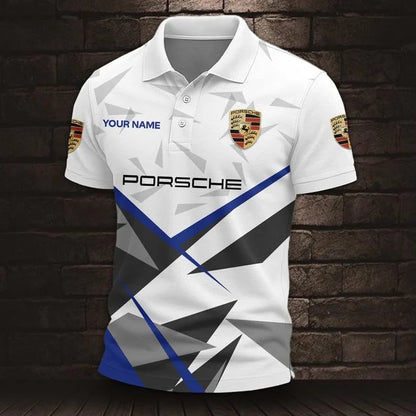 Custom Name 3D All Over Printed Porsche Polo Shirt