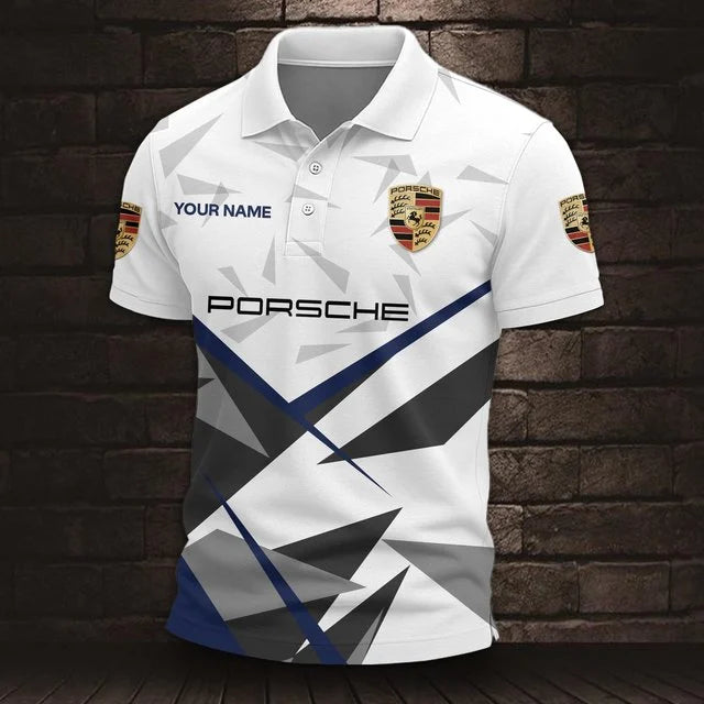 Custom Name 3D All Over Printed Porsche Polo Shirt