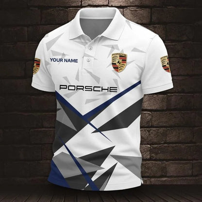 Custom Name 3D All Over Printed Porsche Polo Shirt