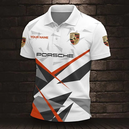 Custom Name 3D All Over Printed Porsche Polo Shirt