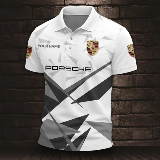 Custom Name 3D All Over Printed Porsche Polo Shirt