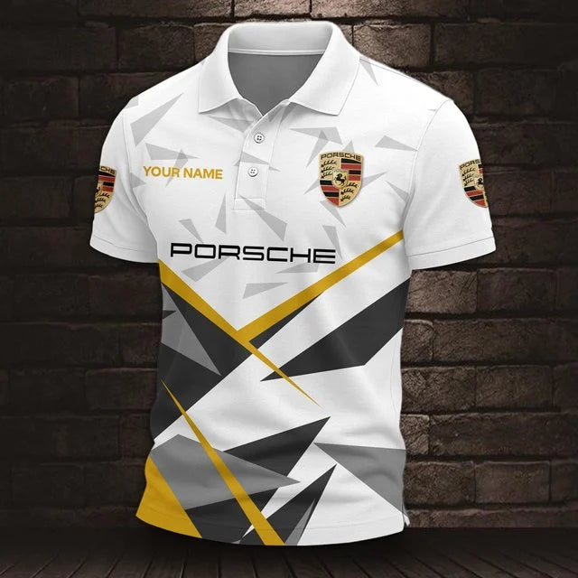 Custom Name 3D All Over Printed Porsche Polo Shirt