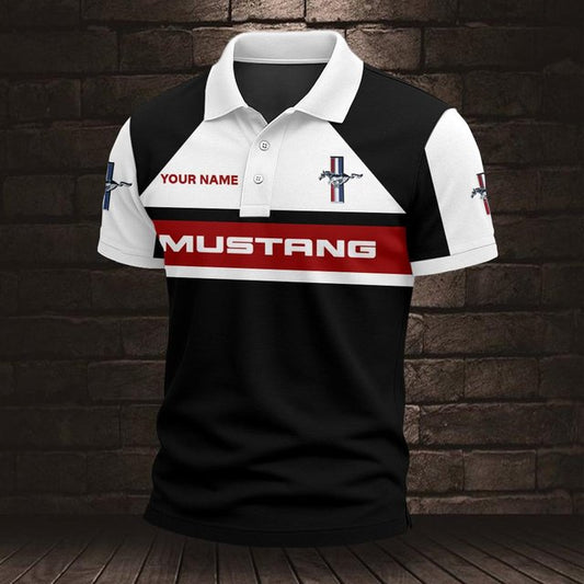 Mustang 3D Polo Shirt v2 – Custom Name
