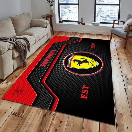 Ferrari Area Rug – Luxury Car Logo Floor Mat