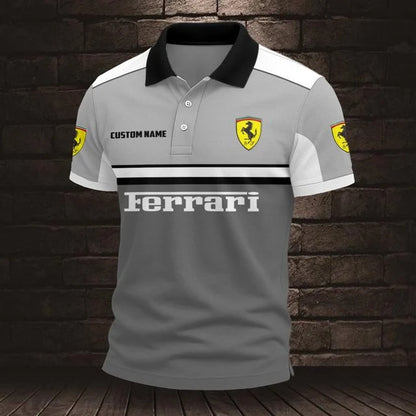 Ferrari 3D Polo Shirt v2 – Custom Name