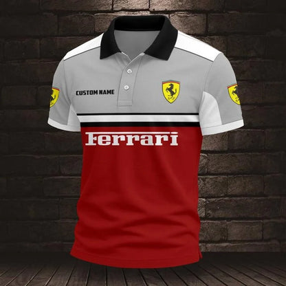Ferrari 3D Polo Shirt v2 – Custom Name