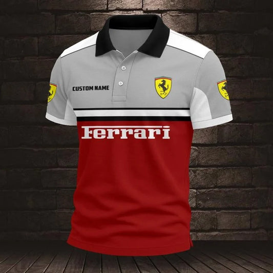 Ferrari 3D Polo Shirt v2 – Custom Name