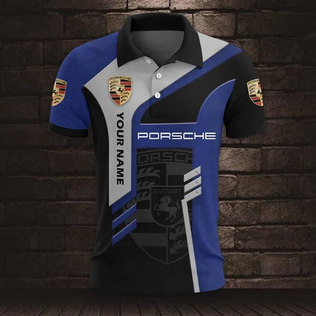Porsche v3 3D Polo Shirt – Custom Name