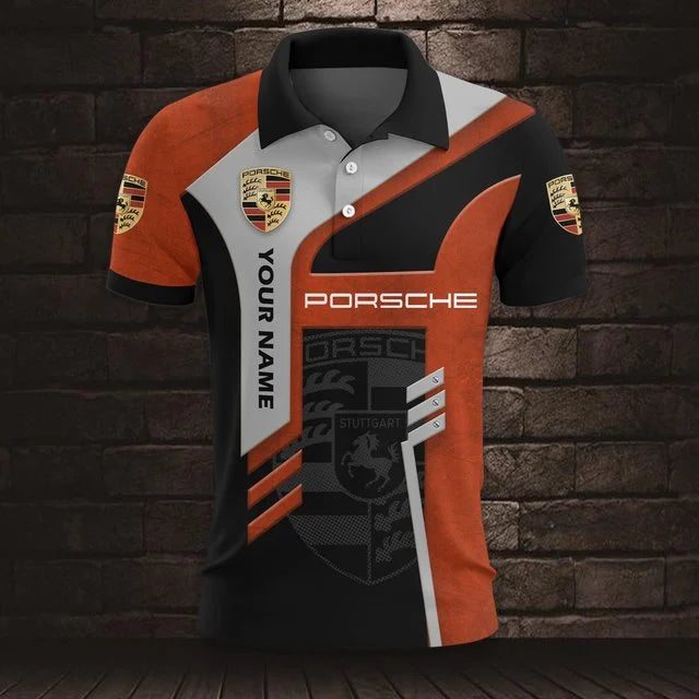 Porsche v3 3D Polo Shirt – Custom Name
