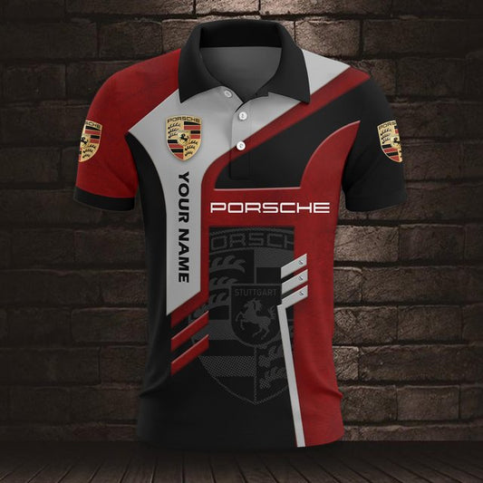 Porsche v3 3D Polo Shirt – Custom Name