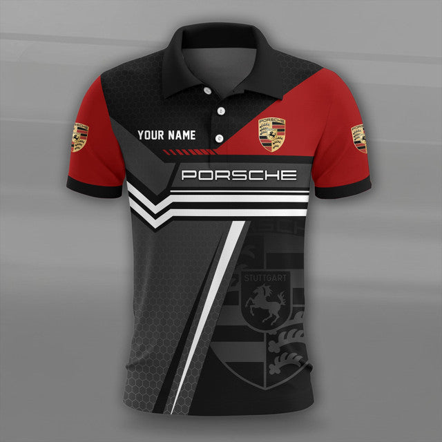 Porsche v2 3D Polo Shirt – Custom Name