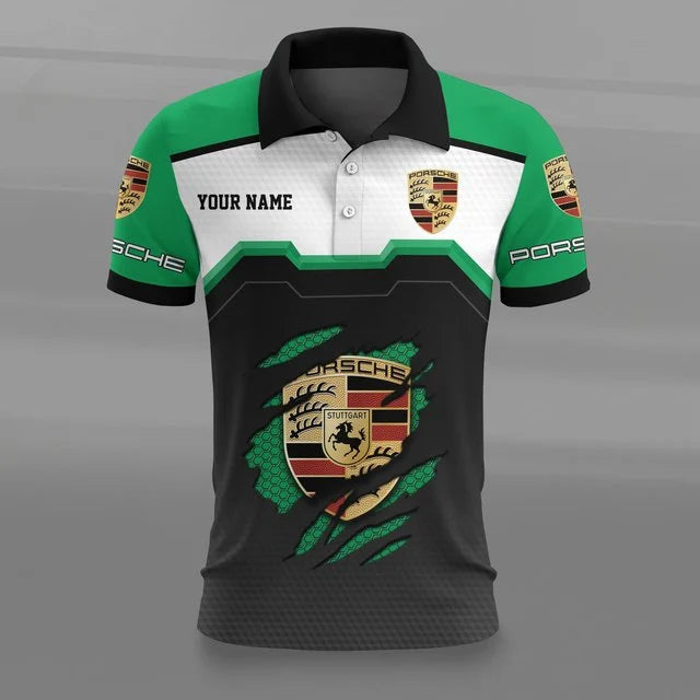 Porsche 3D Polo Shirt – Custom Name