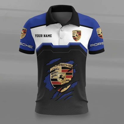 Porsche 3D Polo Shirt – Custom Name