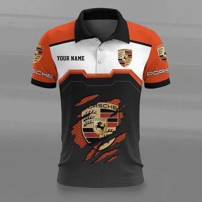 Porsche 3D Polo Shirt – Custom Name