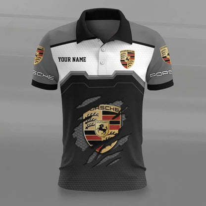 Porsche 3D Polo Shirt – Custom Name