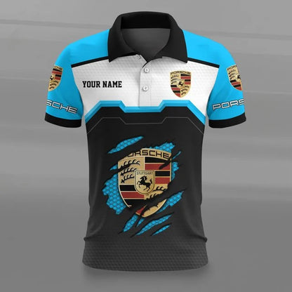 Porsche 3D Polo Shirt – Custom Name