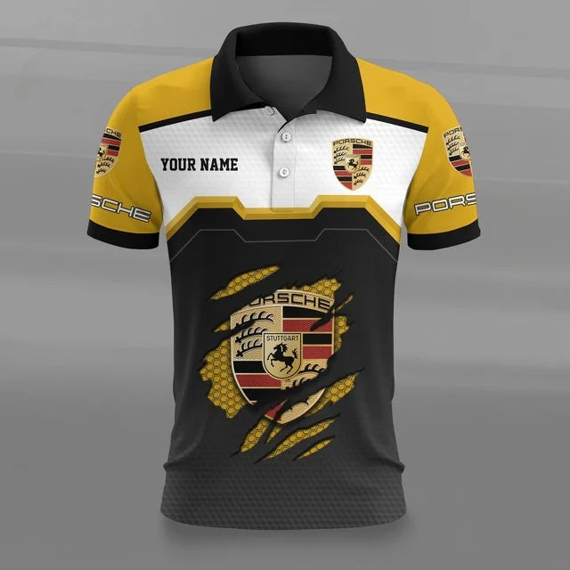 Porsche 3D Polo Shirt – Custom Name