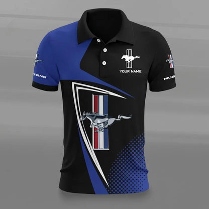 Mustang 3D Polo Shirt – Custom Name