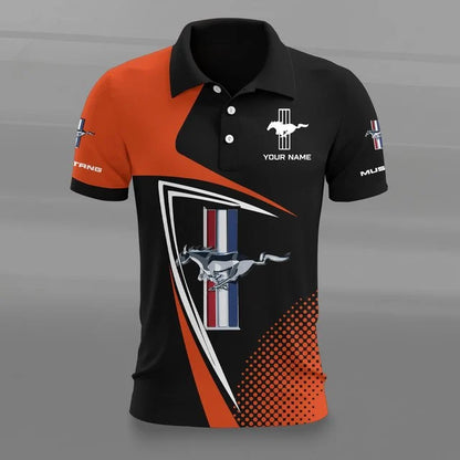 Mustang 3D Polo Shirt – Custom Name
