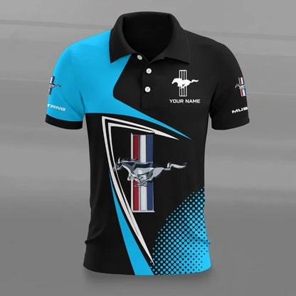 Mustang 3D Polo Shirt – Custom Name