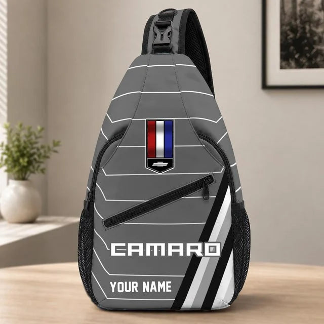 Camaro Custom Name Sling Bag – Racing Style Crossbody Backpack
