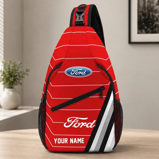 Ford Custom Name Sling Bag – Racing Style Crossbody Backpack