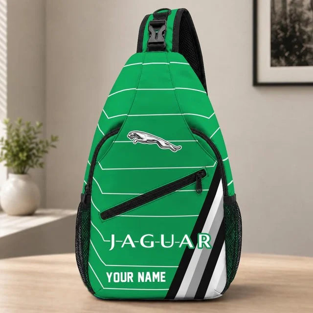 Jaguar Custom Name Sling Bag – Racing Style Crossbody Backpack