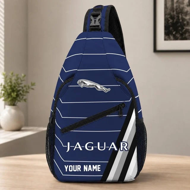 Jaguar Custom Name Sling Bag – Racing Style Crossbody Backpack
