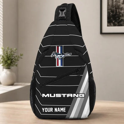 Ford Mustang Custom Name Sling Bag – Racing Style Crossbody Backpack