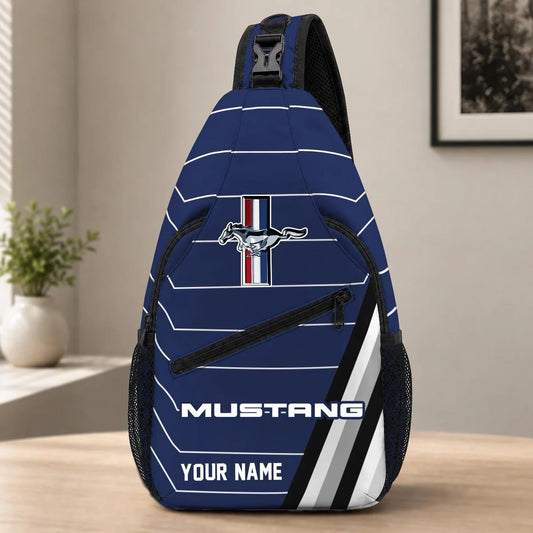 Ford Mustang Custom Name Sling Bag – Racing Style Crossbody Backpack