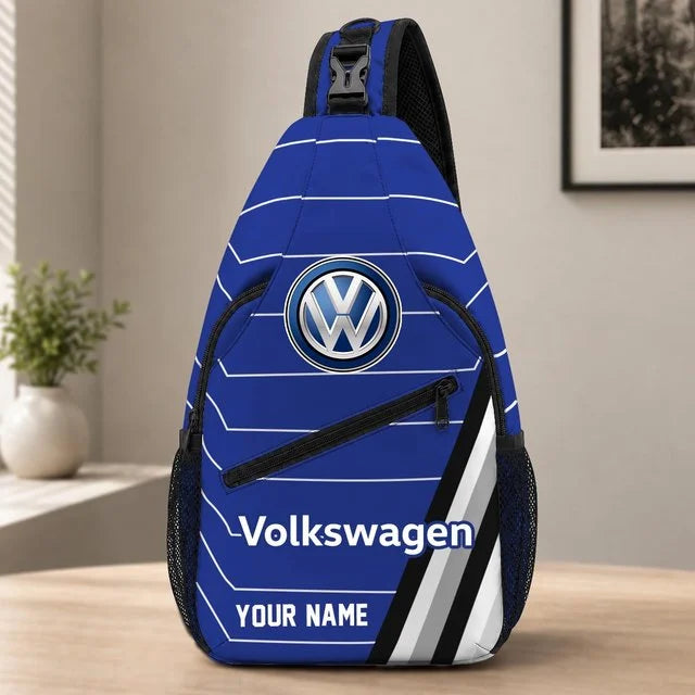Volkswagen Custom Name Sling Bag – Racing Style Crossbody Backpack
