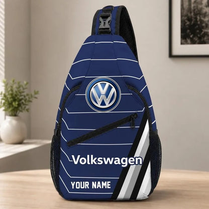 Volkswagen Custom Name Sling Bag – Racing Style Crossbody Backpack