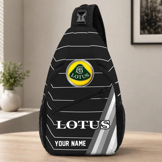 Lotus Custom Name Sling Bag – Racing Style Crossbody Backpack