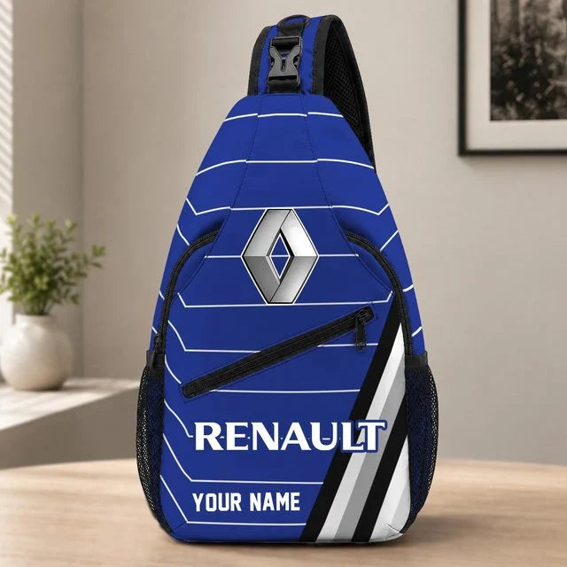 Renault Car Custom Name Sling Bag – Racing Style Crossbody Backpack