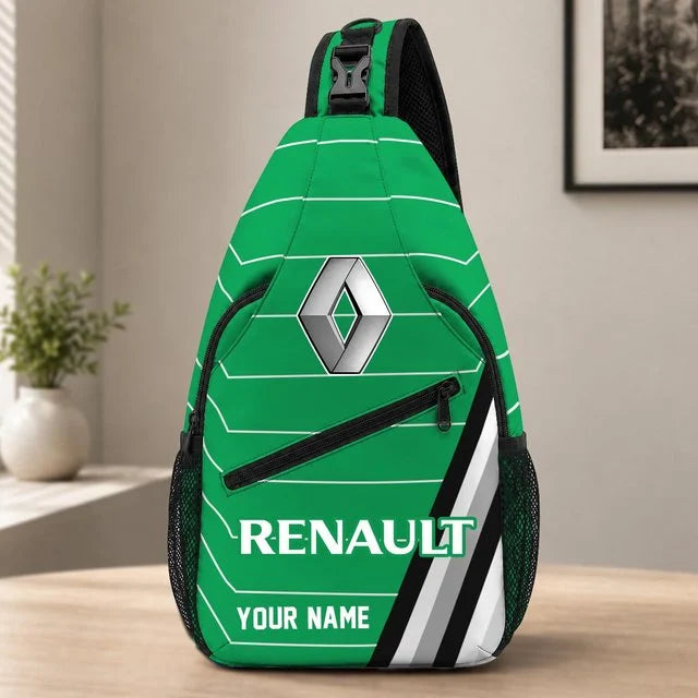 Renault Car Custom Name Sling Bag – Racing Style Crossbody Backpack