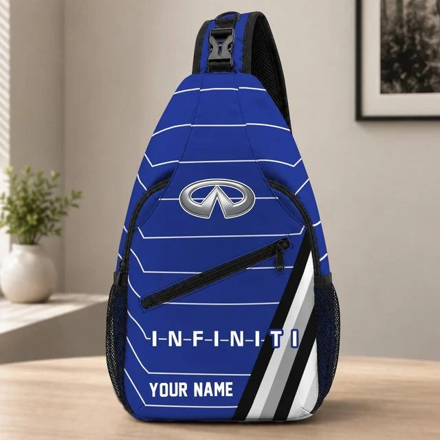Infiniti Custom Name Sling Bag – Racing Style Crossbody Backpack