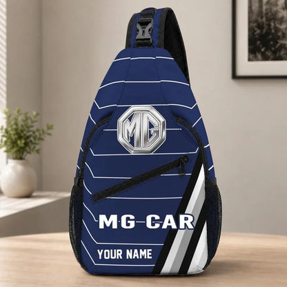 MG Car Custom Name Sling Bag – Racing Style Crossbody Backpack