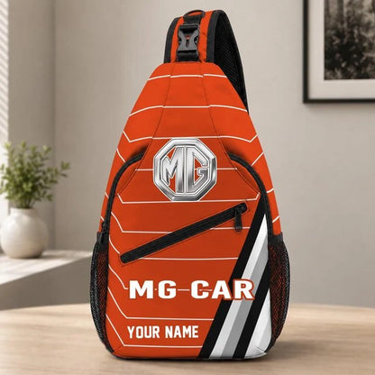 MG Car Custom Name Sling Bag – Racing Style Crossbody Backpack
